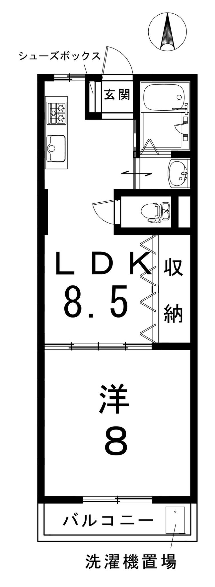 久世ハイツ(1LDK/3階)の間取り写真