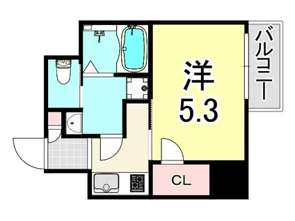 フォーリアライズ昭和南通I(1K/4階)の間取り写真