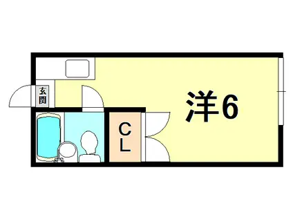 ホメット夙川(ワンルーム/1階)の間取り写真