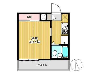 モンテハビタ(1K/3階)の間取り写真