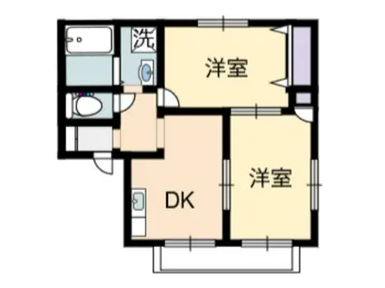 コーポきららII(2DK/2階)の間取り写真
