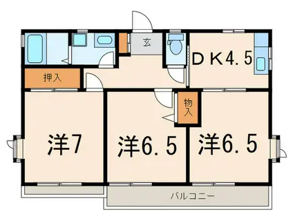 ハイツ富士・B(3DK/2階)の間取り写真