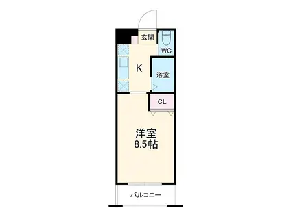 YK FIELD(1K/3階)の間取り写真