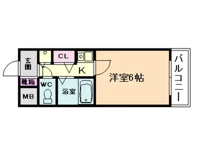 リーガル北梅田(1K/3階)の間取り写真