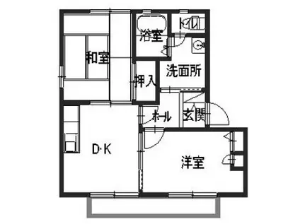 シャーメゾン下万呂(2DK/2階)の間取り写真