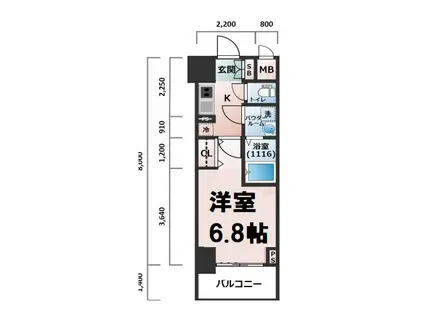 アドバンス心斎橋グランガーデン(ワンルーム/5階)の間取り写真