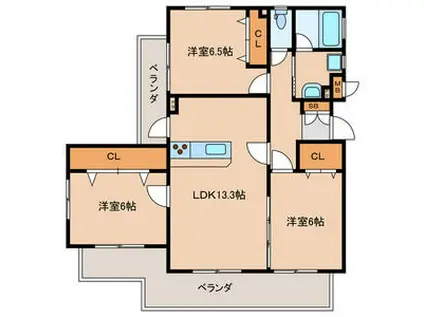 クレールコパンII(3LDK/2階)の間取り写真