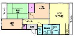ファーストレジデンス平野(3LDK/4階)の間取り写真