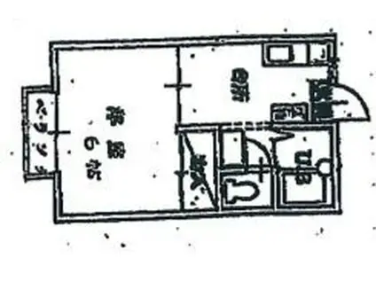レピュートリディア(1K/1階)の間取り写真