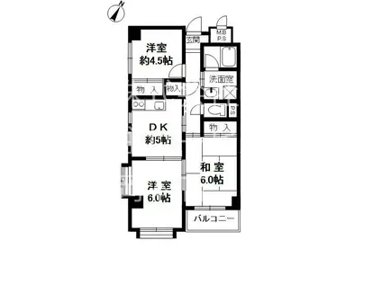 ラヴィアンヌ深江(3DK/4階)の間取り写真