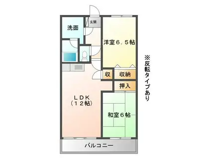 サンジャックガーデン(2LDK/3階)の間取り写真