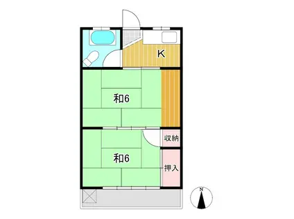 シガビル(2K/2階)の間取り写真