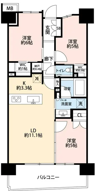 ガーデンクロス東京王子 11階階 間取り