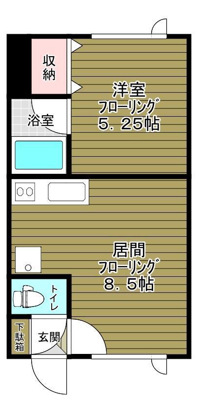 吉野ハイツ3(1DK/1階)の間取り写真