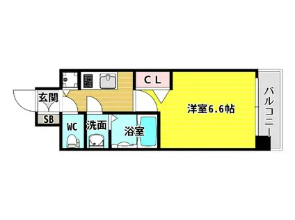 レジュールアッシュ アーバンリッシュ(1K/4階)の間取り写真