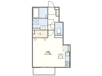 インター池田III(ワンルーム/1階)の間取り写真