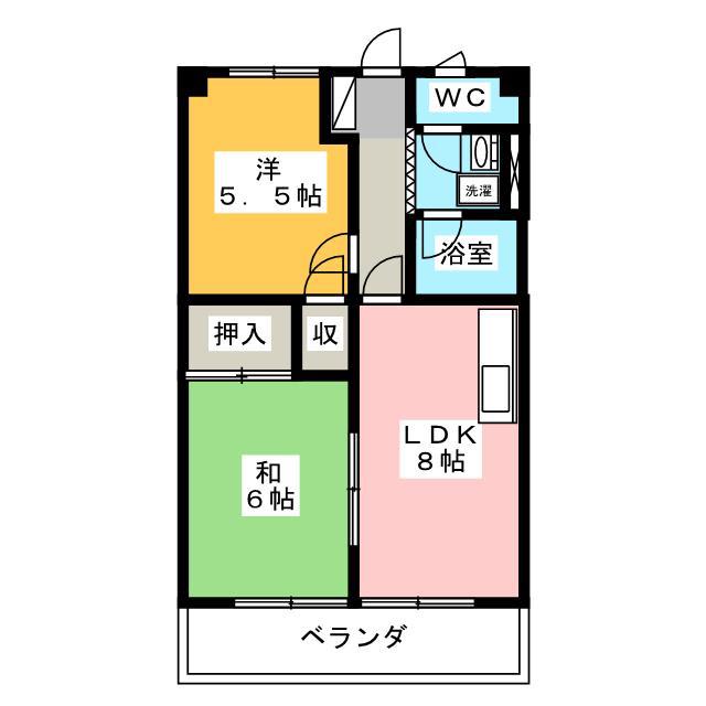 レジデンスアダージオ(2DK/1階)の間取り写真