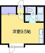 ベルノール文京台(ワンルーム/1階)の間取り写真