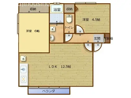 ピオラタウンI(2LDK/1階)の間取り写真