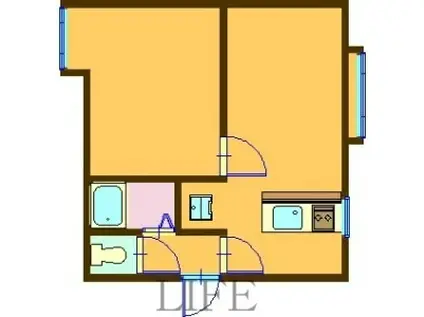 MMハイムII(1DK/1階)の間取り写真