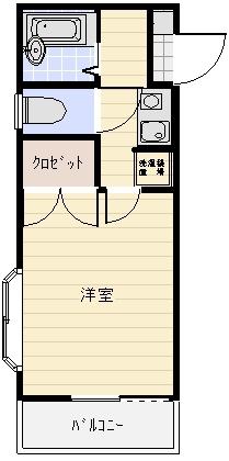 ツインコーポ谷津B(1K/2階)の間取り写真