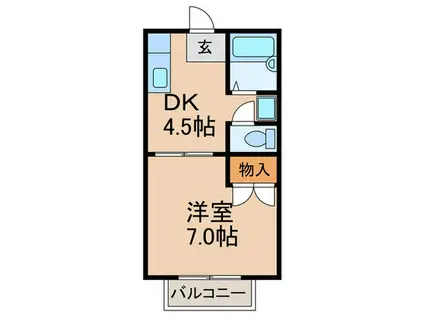 メゾンドジュール(1DK/1階)の間取り写真