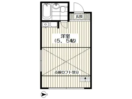 エコー中落合(ワンルーム/2階)の間取り写真