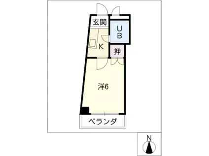 タマリックス(1K/1階)の間取り写真