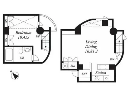 グリーンテラス元代々木(1LDK/1階)の間取り写真