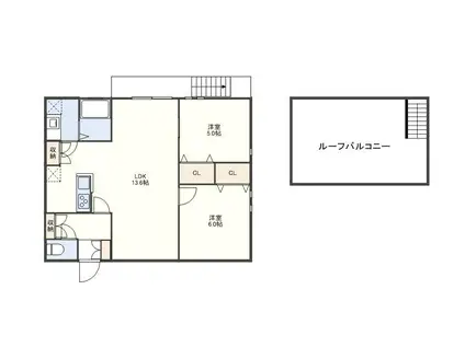 GRANDTIC PLACE ARIFUKUII(2LDK/2階)の間取り写真