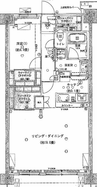 リビオシティ船橋北習志野(1LDK/7階)の間取り写真
