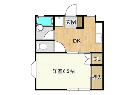 コーポ松本(1DK/2階)の間取り写真