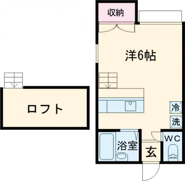大志館II(ワンルーム/2階)の間取り写真