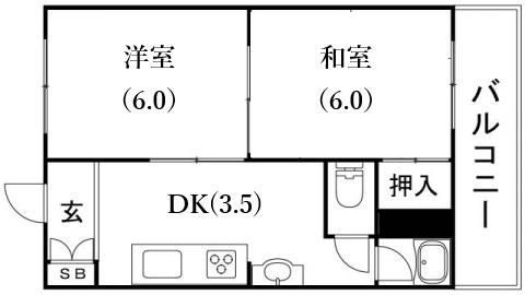 メゾン神戸県庁前(2K/3階)の間取り写真
