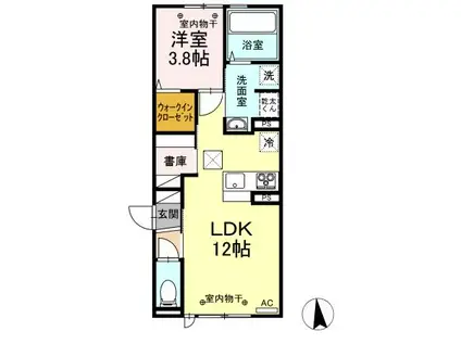 ノーブル スクエア C(1LDK/1階)の間取り写真