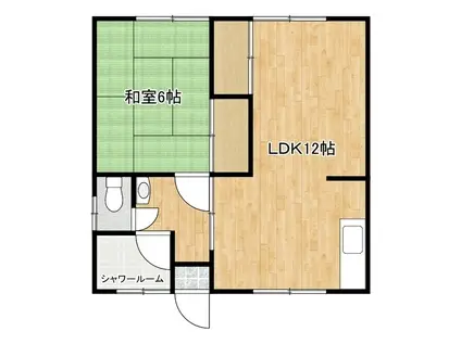 ハイツ百合A棟(1LDK/1階)の間取り写真
