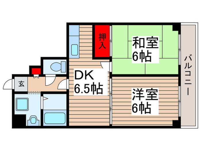 35マンション(2DK/2階)の間取り写真