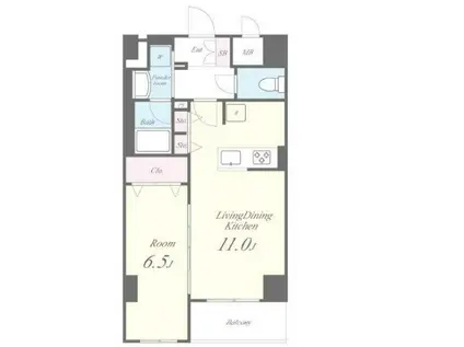 KS 本牧 STORY II(1LDK/2階)の間取り写真