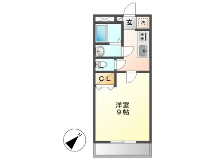 エポックハシマI(1K/1階)の間取り写真