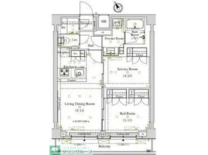 ARKMARK東大井(1SLDK/5階)の間取り写真