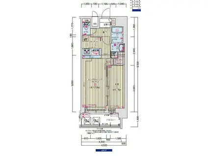 プレサンスOSAKA東成中本ハーヴィル(1LDK/8階)の間取り写真
