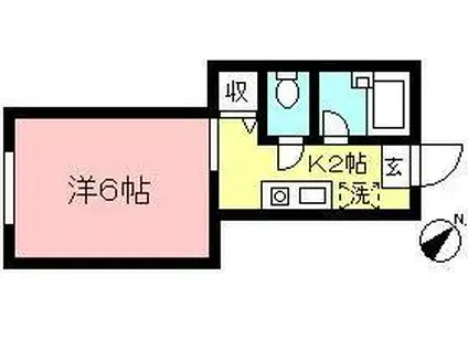 セカンダ(1K/1階)の間取り写真