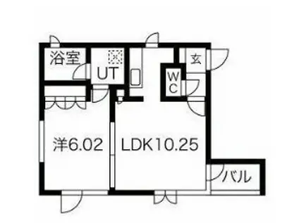 メグロポイント(1LDK/4階)の間取り写真