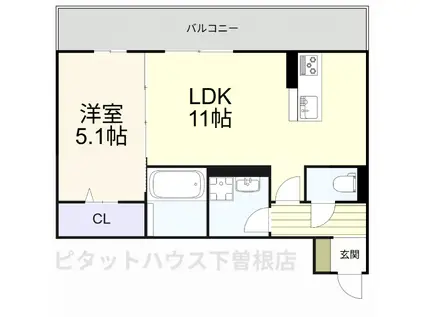 LEAFULL(1LDK/1階)の間取り写真