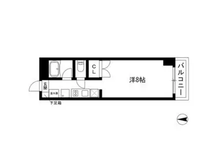 ヴァンヴェール名古屋(ワンルーム/2階)の間取り写真