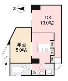 ROOM(1LDK/5階)の間取り写真