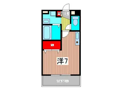 埼玉高速鉄道 鳩ケ谷駅 徒歩3分 3階建 築23年(ワンルーム/3階)の間取り写真