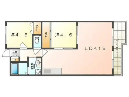 リバージュ(2LDK/3階)の間取り写真