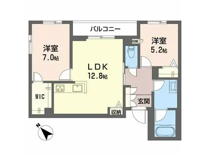 シャーメゾン ルポア(2LDK/2階)の間取り写真