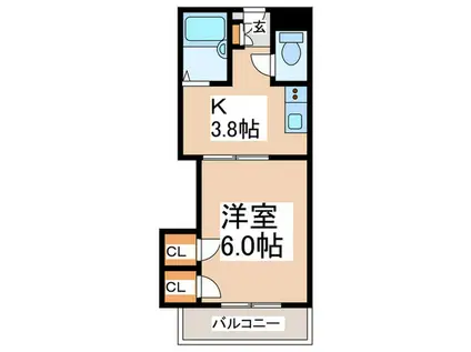 スーペリアレジデンスI(1K/3階)の間取り写真